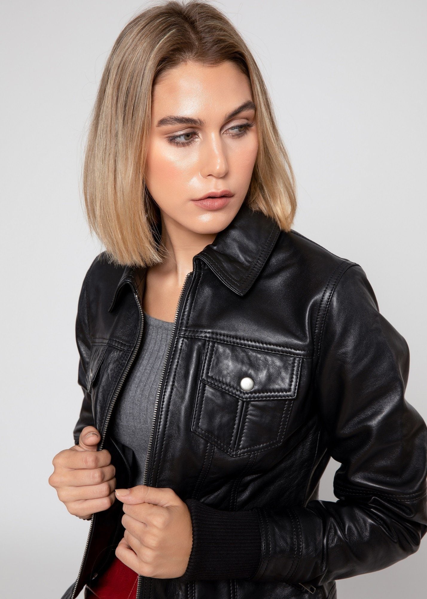 FleeceFusion Leather Jacket