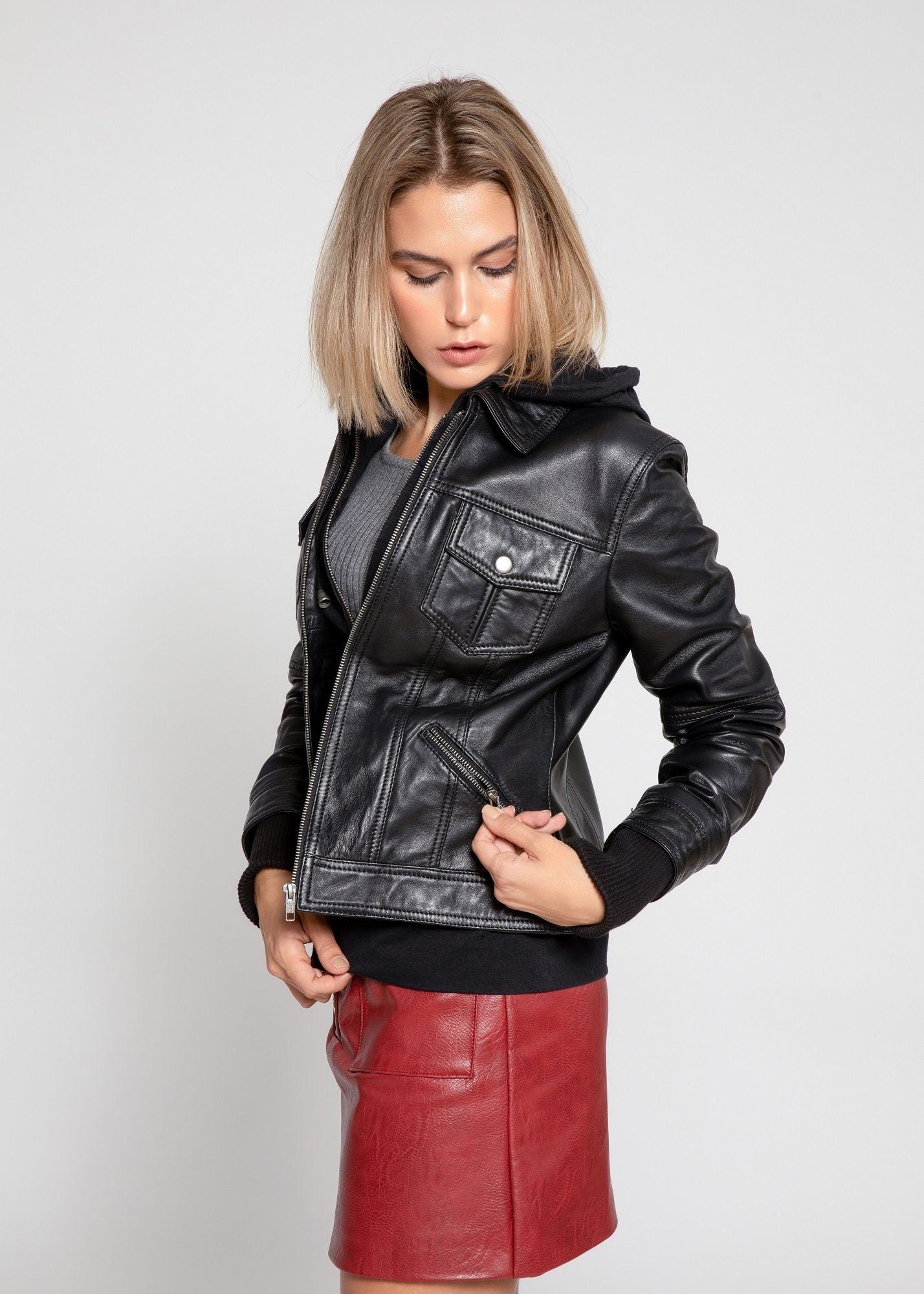FleeceFusion Leather Jacket