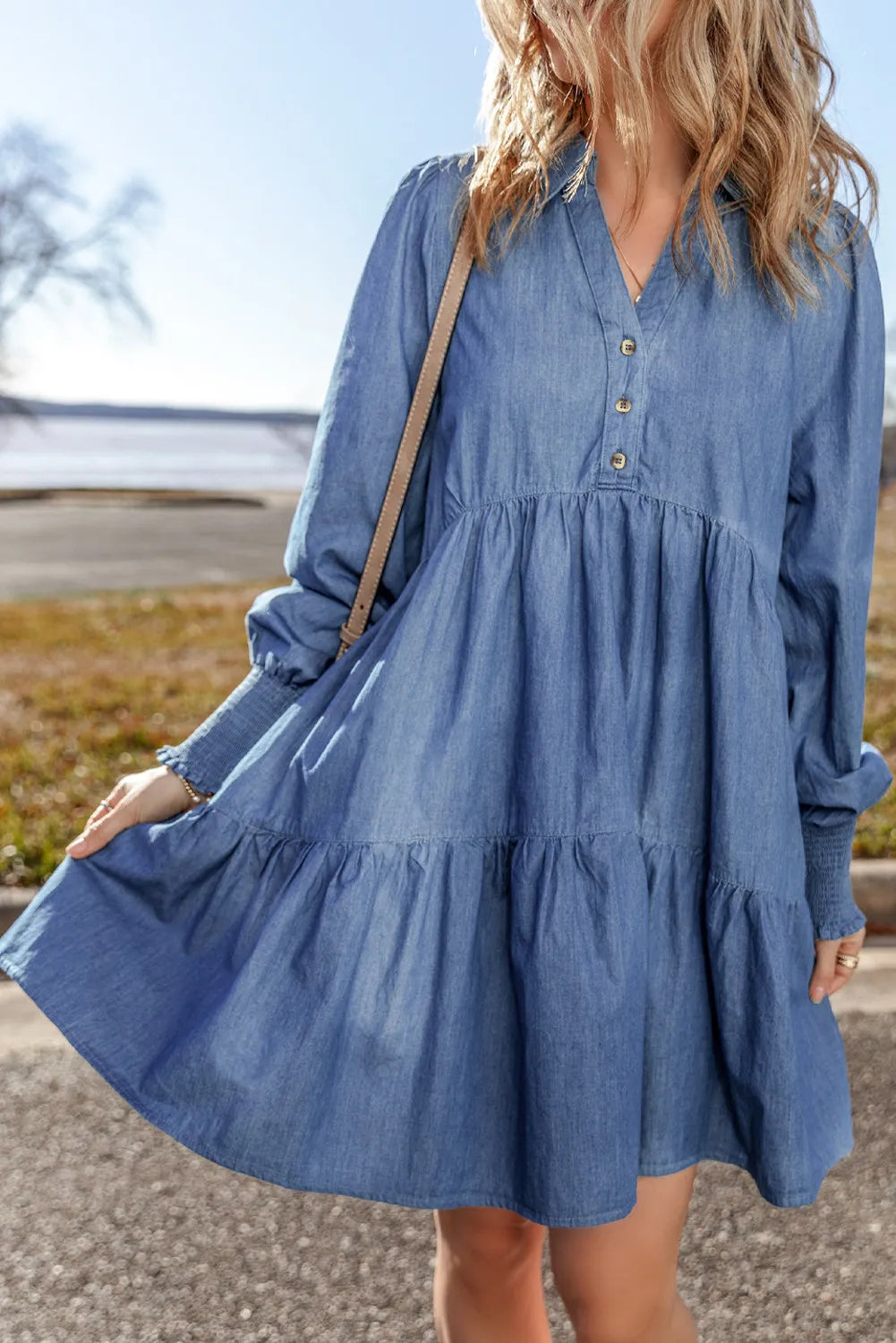Tiered Bliss Denim Dress