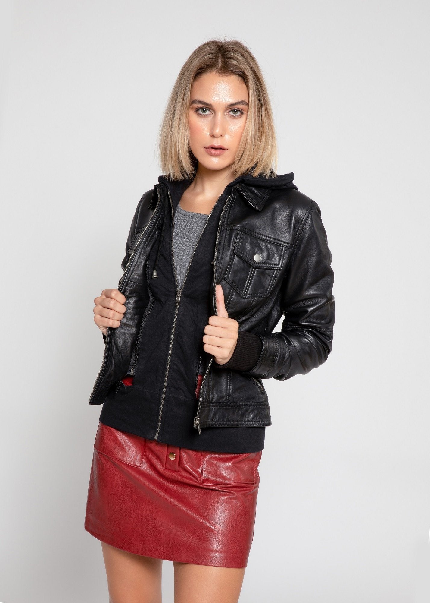 FleeceFusion Leather Jacket