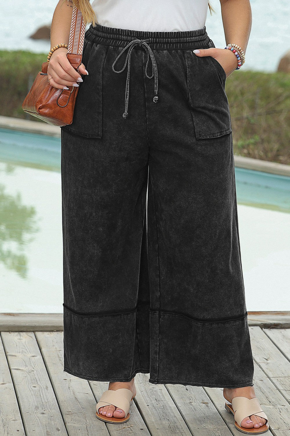 Plus Size Comfort Flow Wide Leg Pants