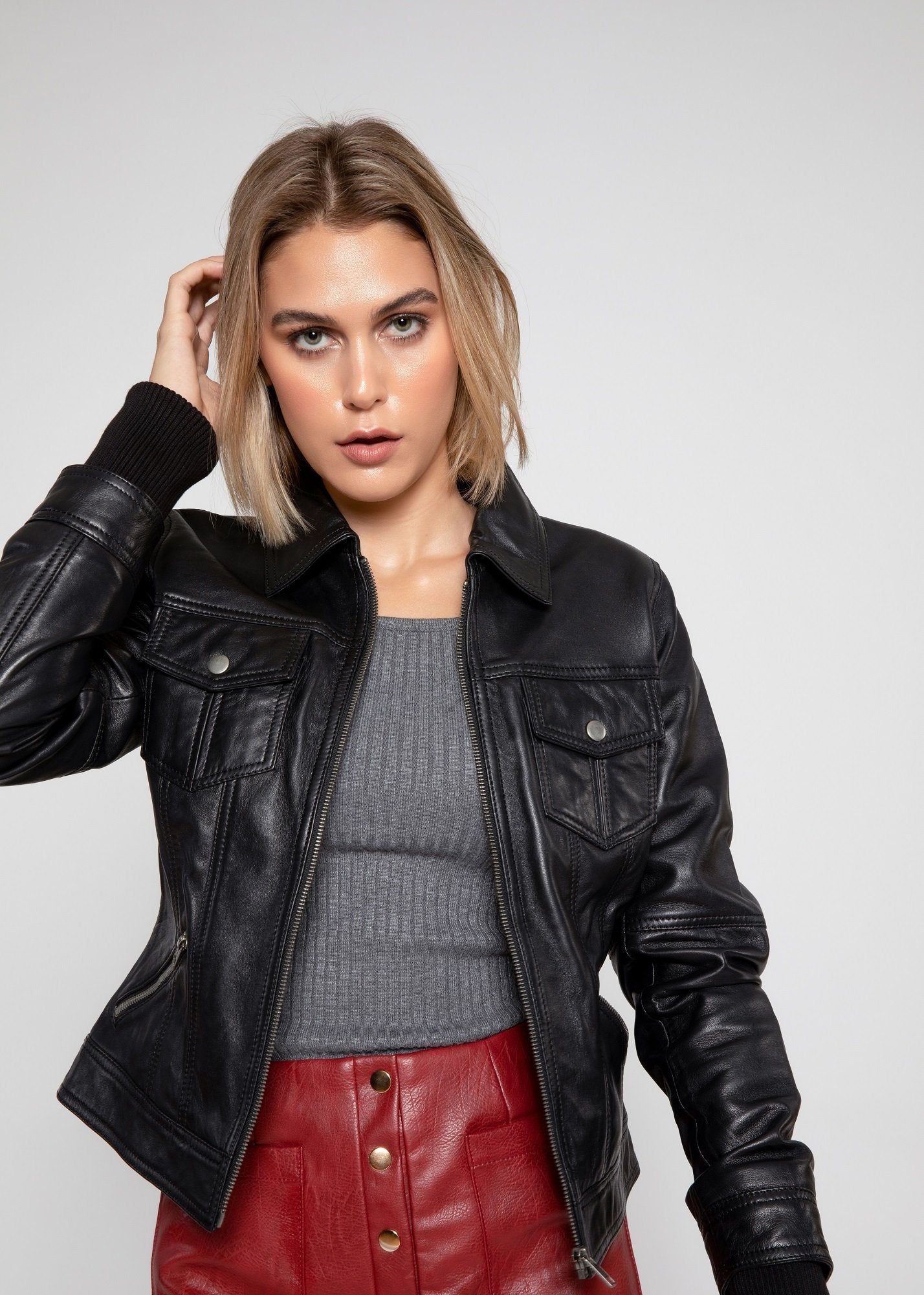 FleeceFusion Leather Jacket