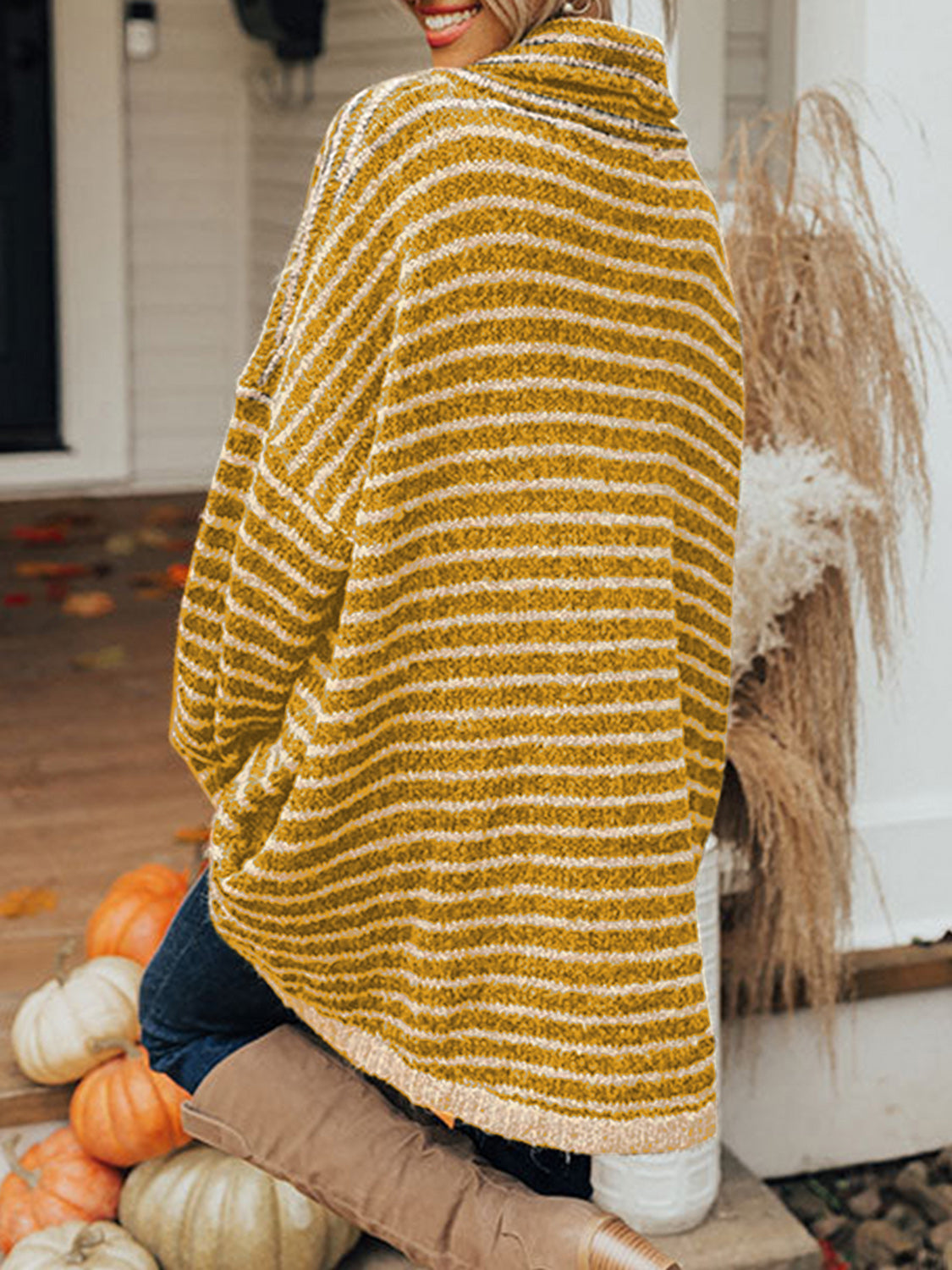Striped Turtleneck Sweater