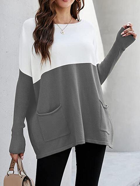 Two Tone Pocketed Sweater