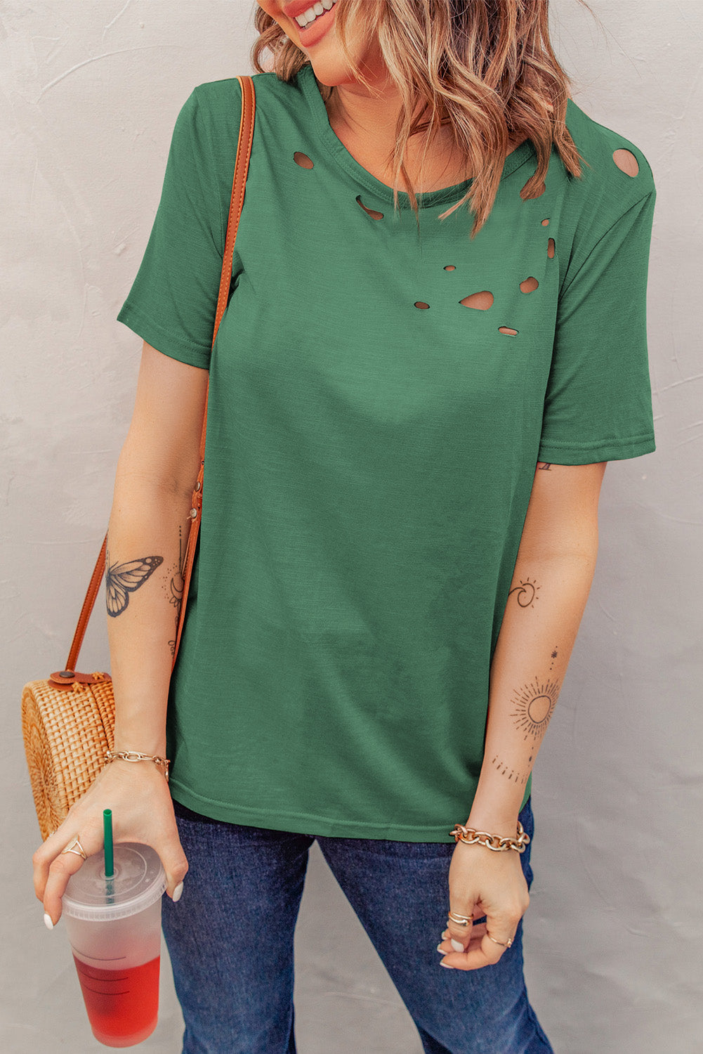 Distressed Short Sleeve Tee