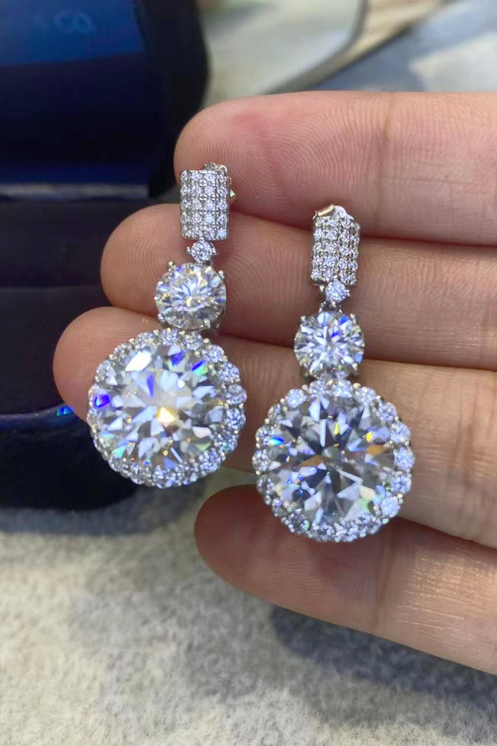 Moissanite Drop Earrings