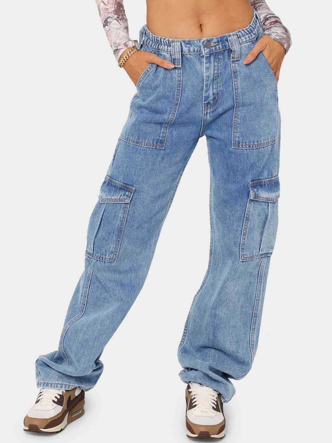 Flap Pocket Cargo Jeans