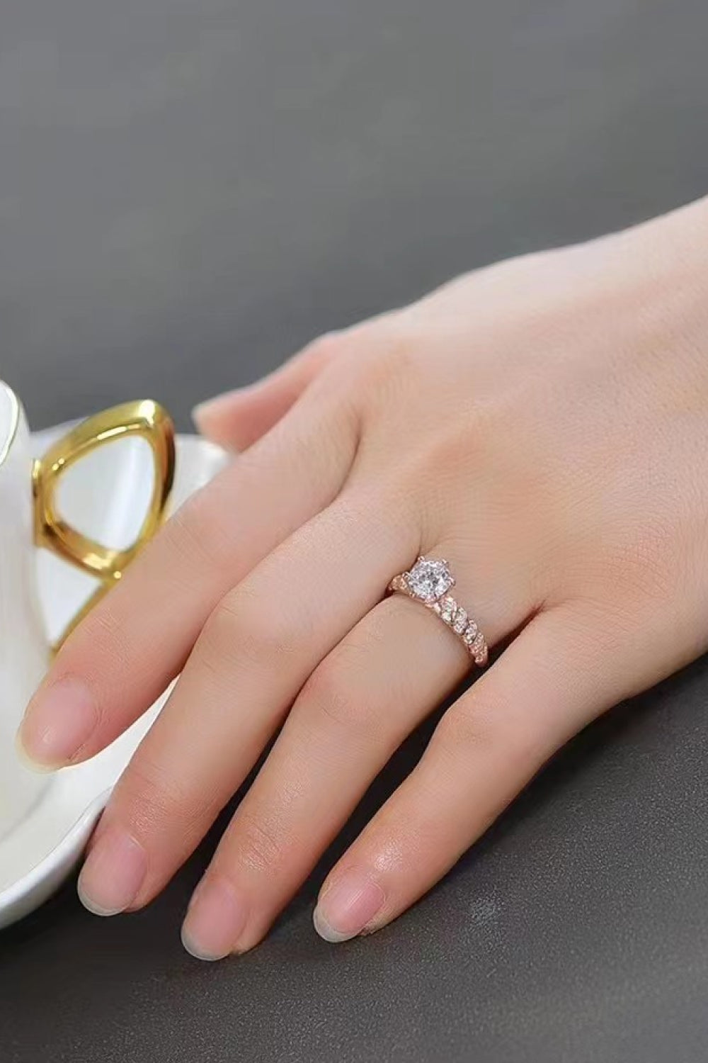 Moissanite Rose Gold Ring
