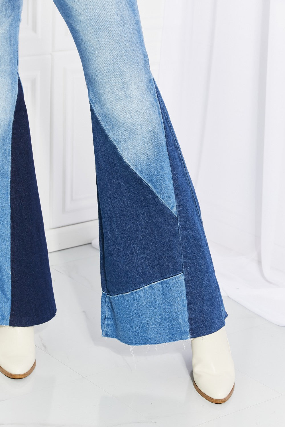 Color Block Flare Jeans