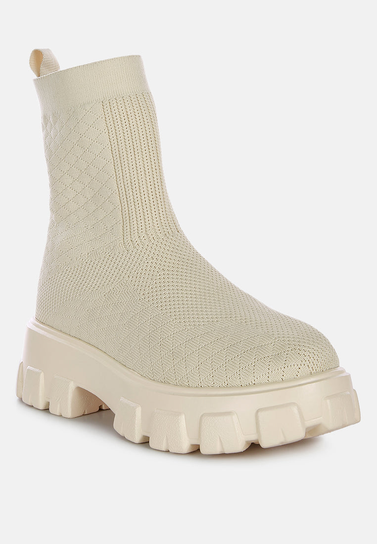 Stretch Knit Ankle Boots