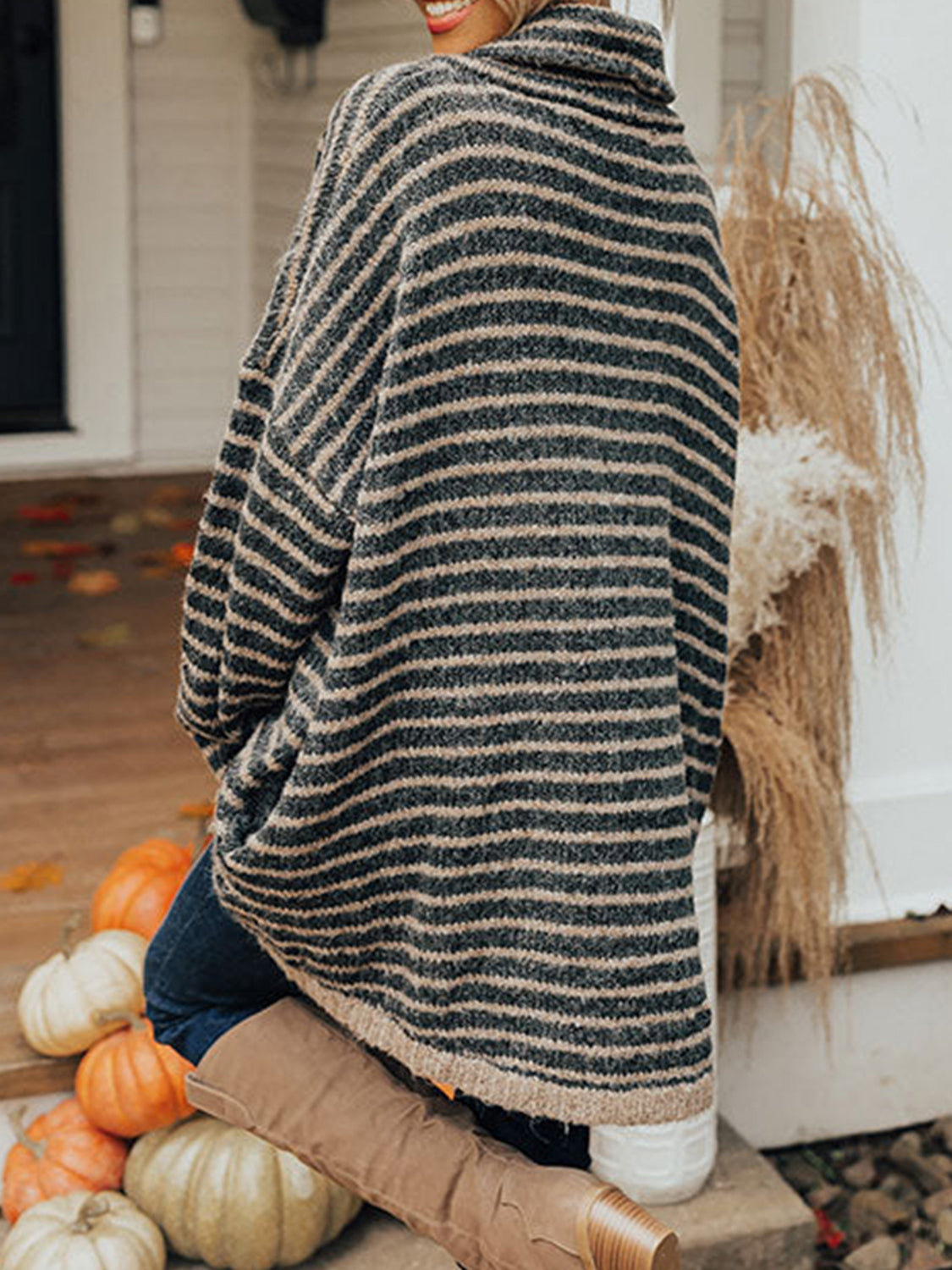 Striped Turtleneck Sweater