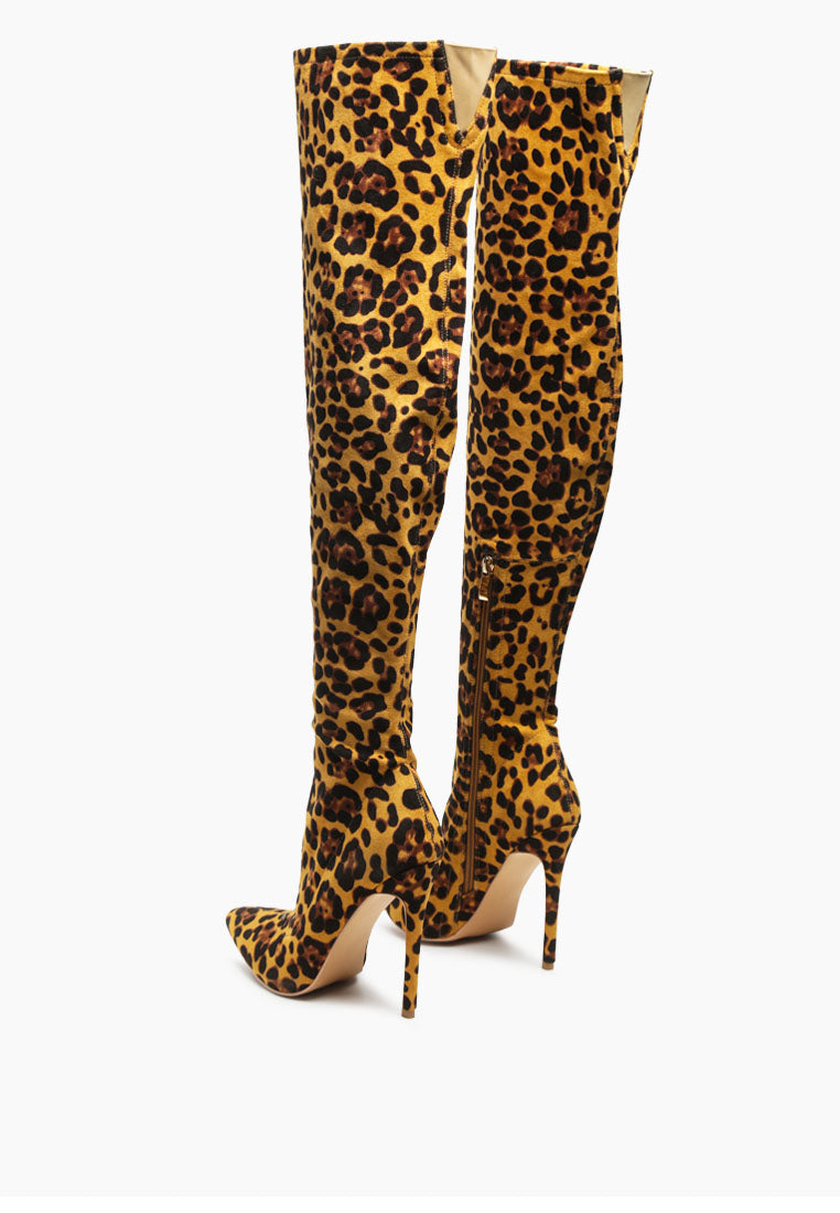 Printed Over the Knee Boots