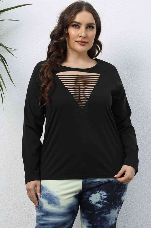 Plus Size Cutout Top