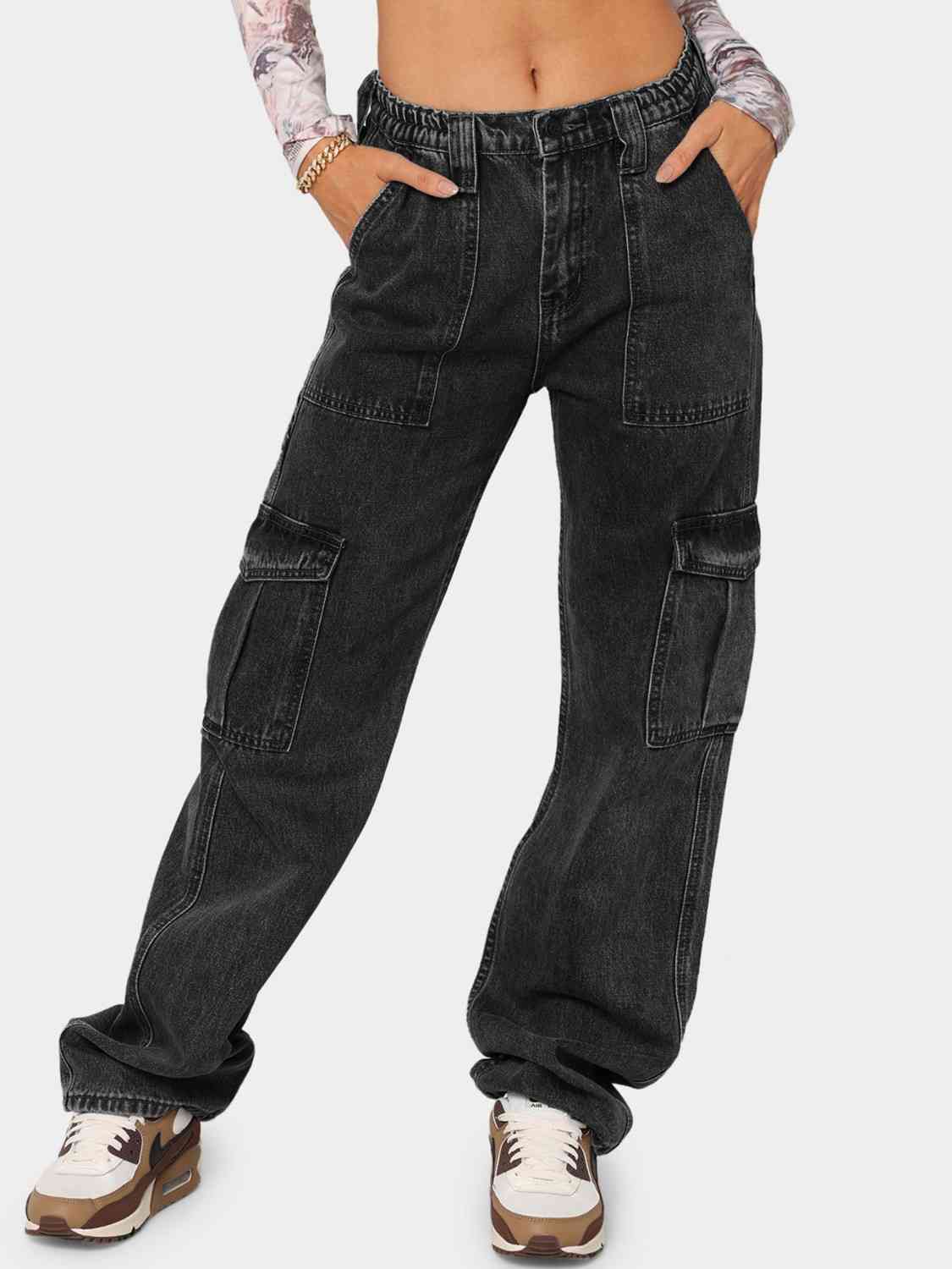 Flap Pocket Cargo Jeans