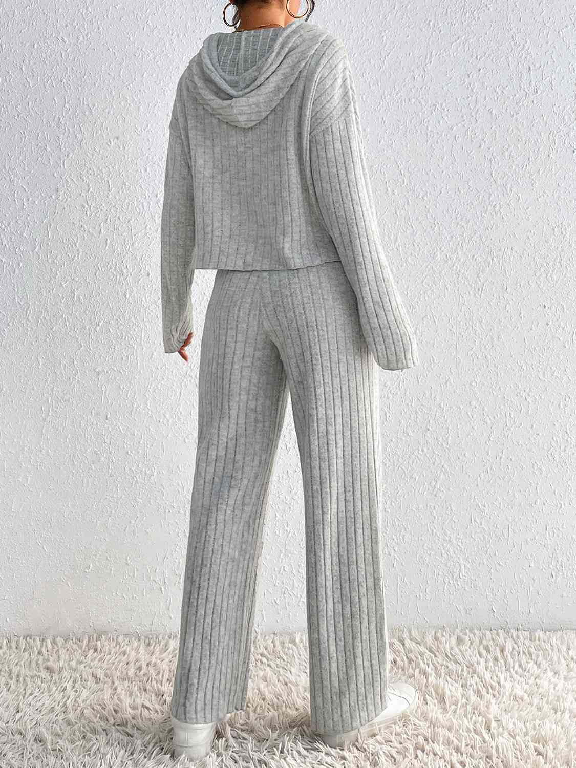 Ribbed Hoodie & Pants Set