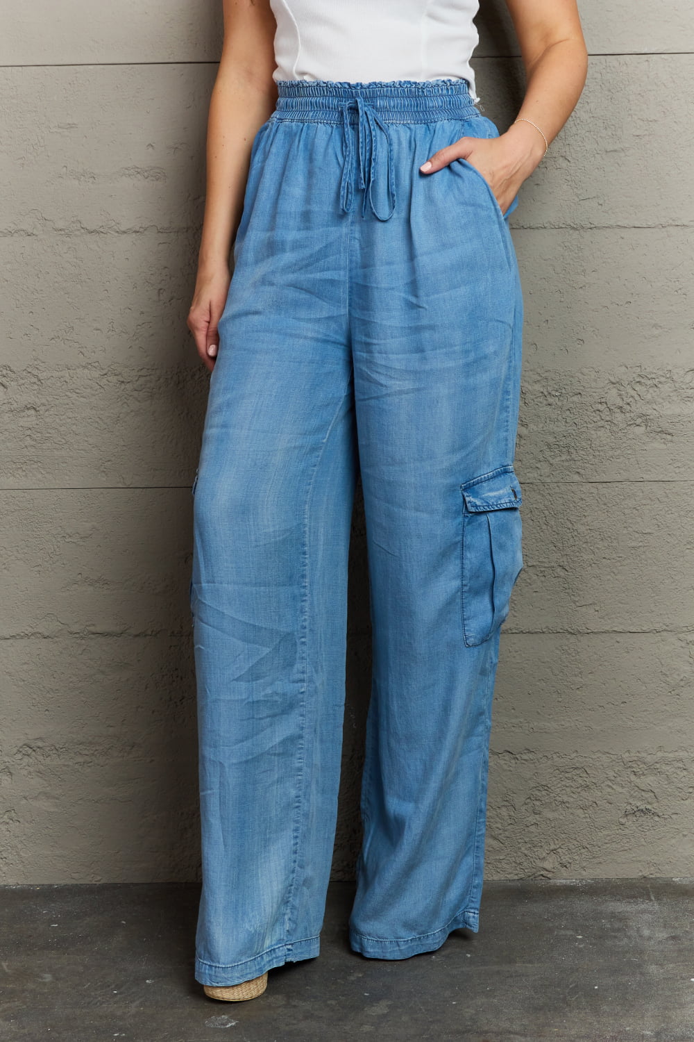 Denim Cargo Pants