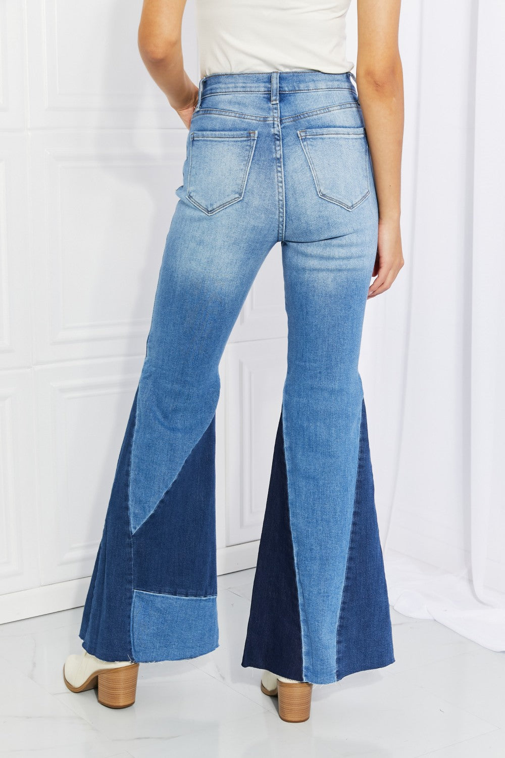 Color Block Flare Jeans
