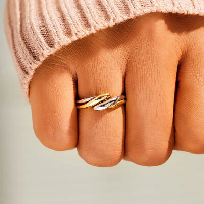 Silver and Gold Twisted Ring