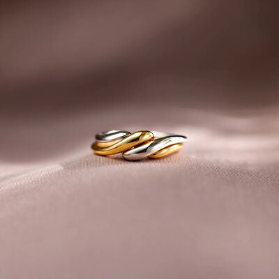 Silver and Gold Twisted Ring