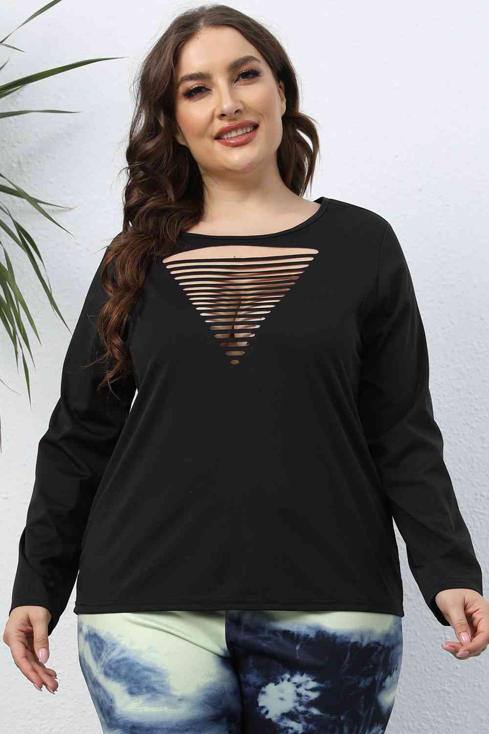 Plus Size Cutout Top