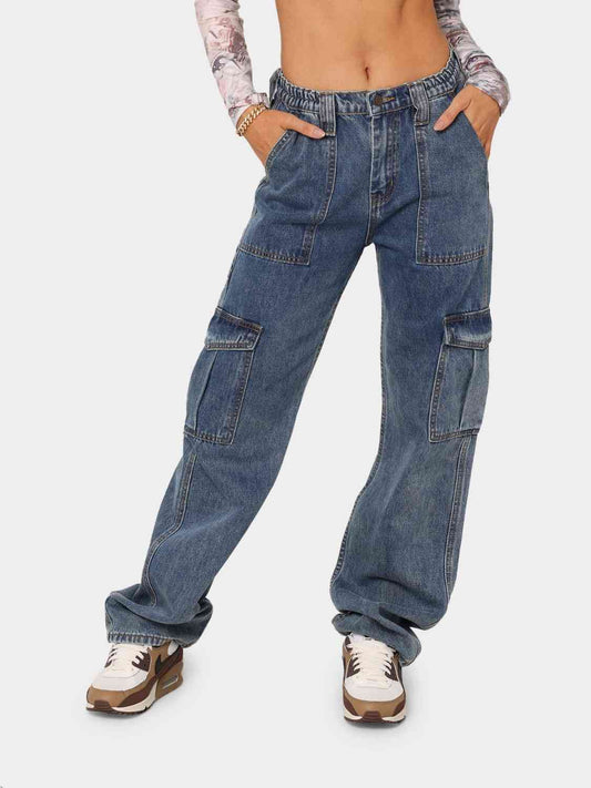 Flap Pocket Cargo Jeans