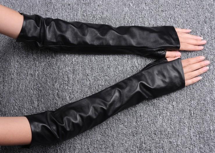 Vegan Leather Fingerless Gloves