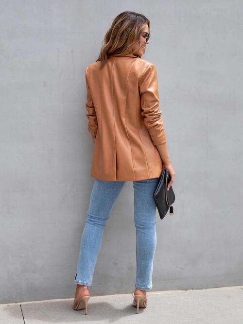 Faux Leather Blazer