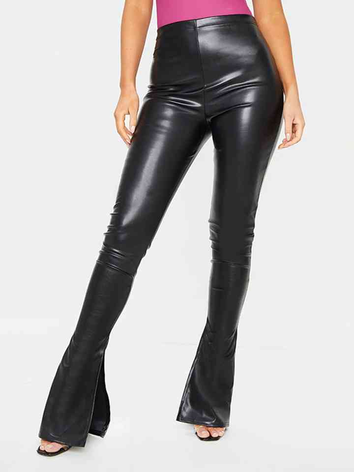 Faux Leather Flare Pants