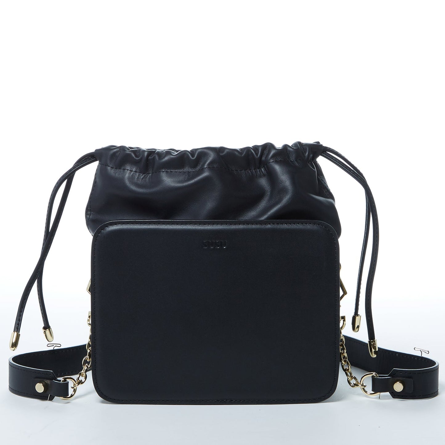 Leather Drawstring Crossbody