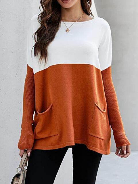 Two Tone Pocketed Sweater