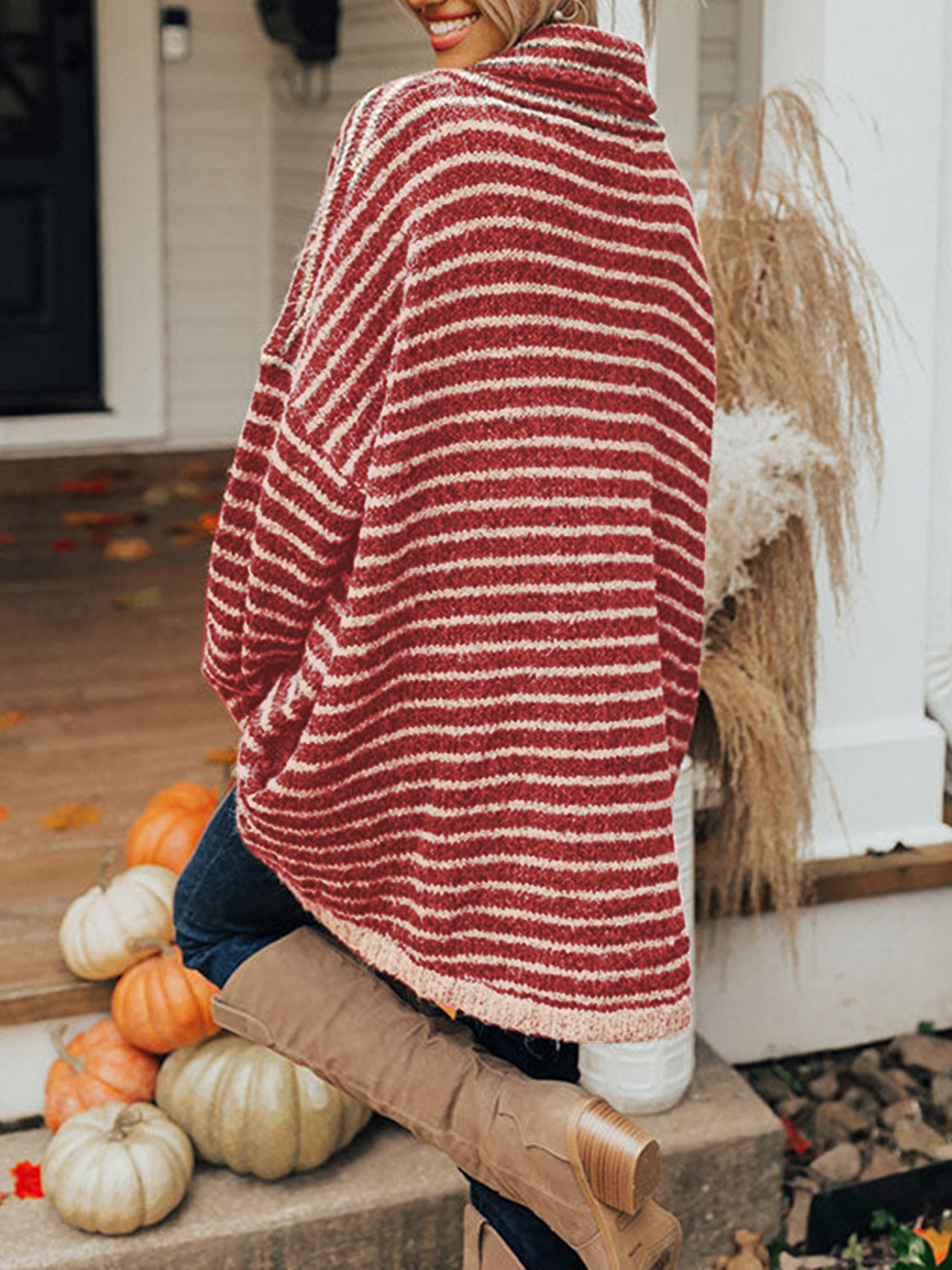 Striped Turtleneck Sweater