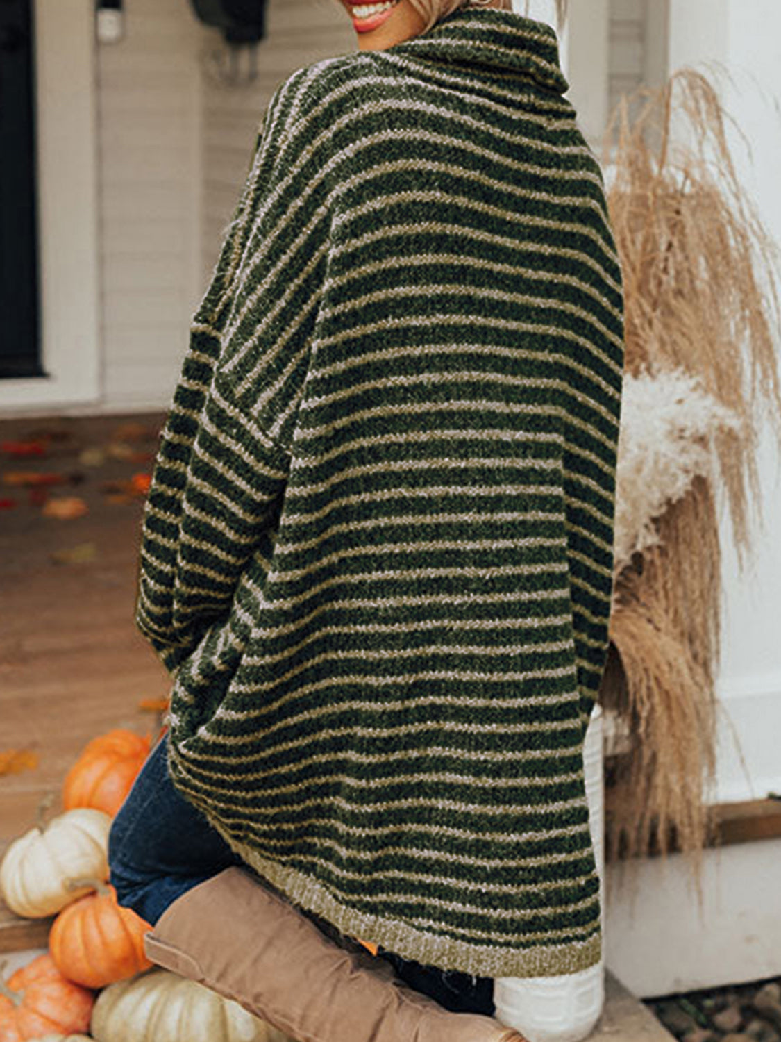 Striped Turtleneck Sweater