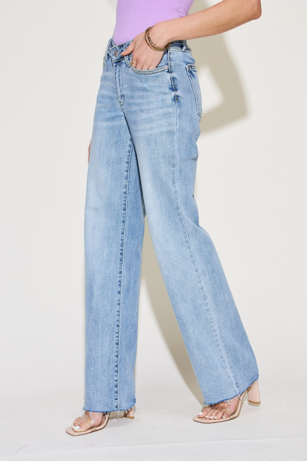 V Front Straight Jeans