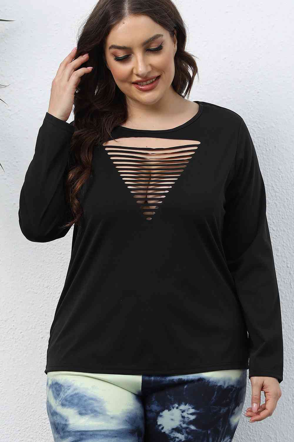 Plus Size Cutout Top