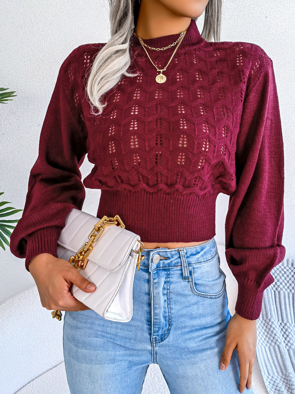 Openwork Charm Sweater