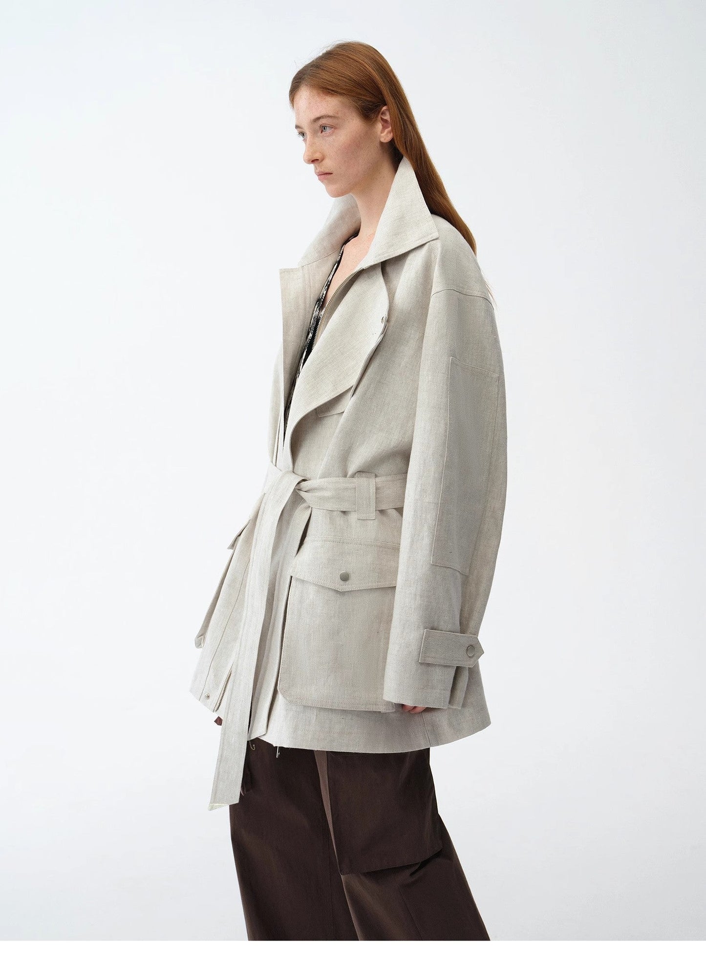 Tied in Linen Coat