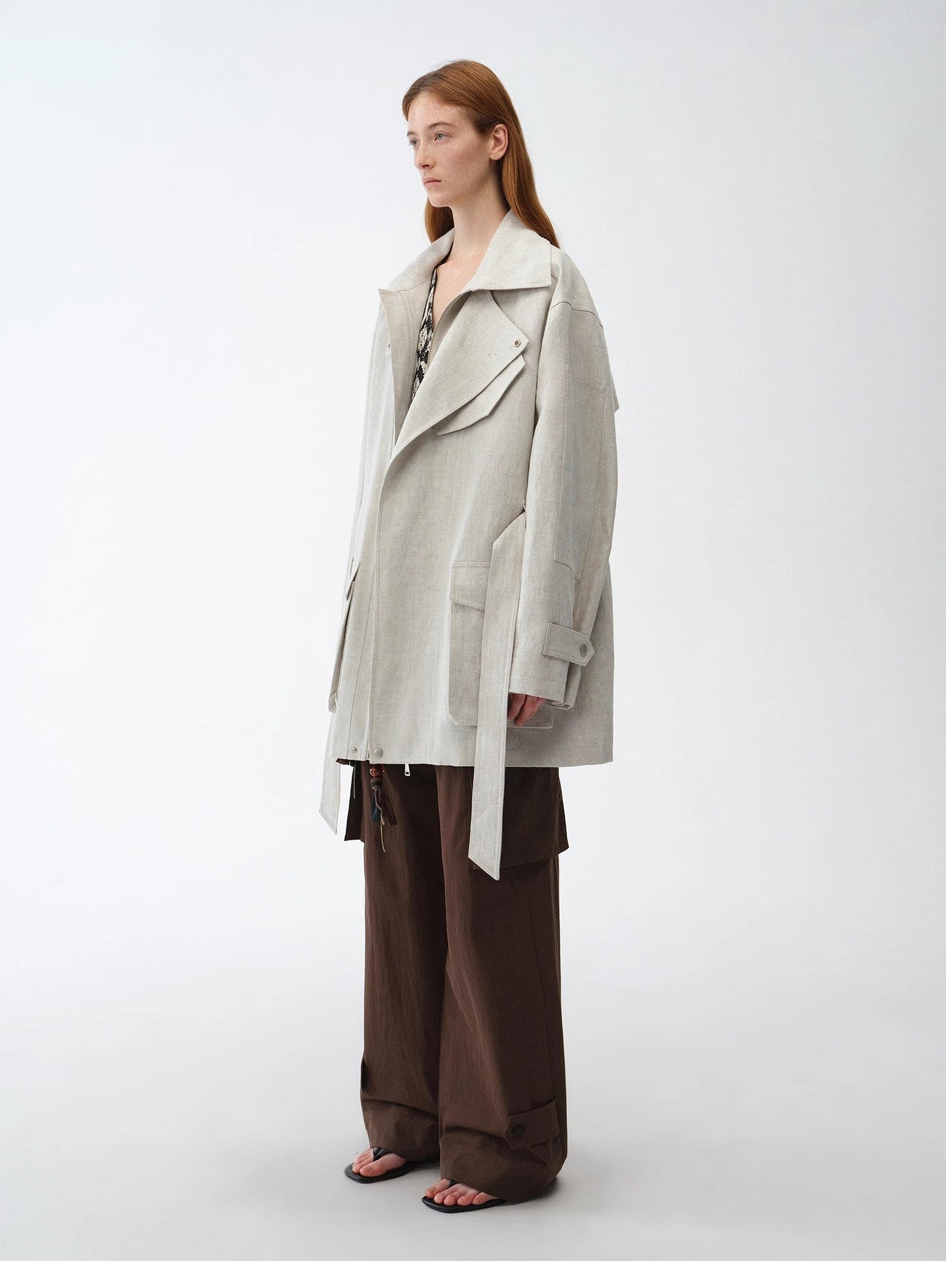 Tied in Linen Coat
