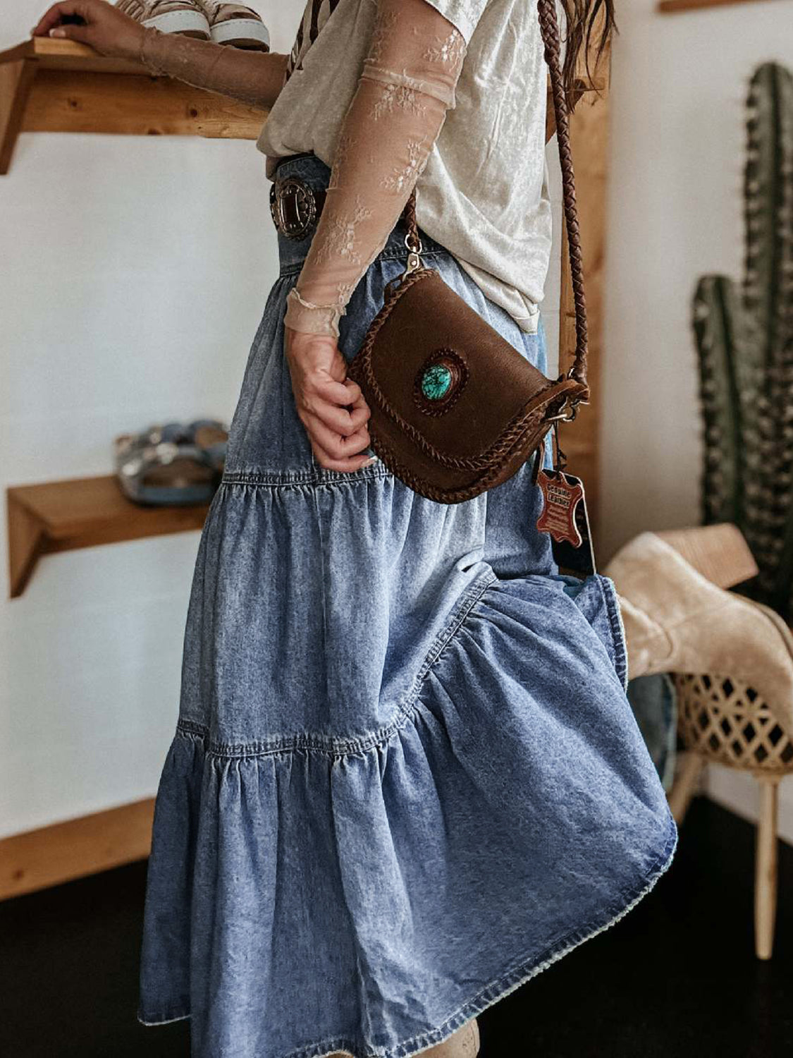 DenimBloom Skirt