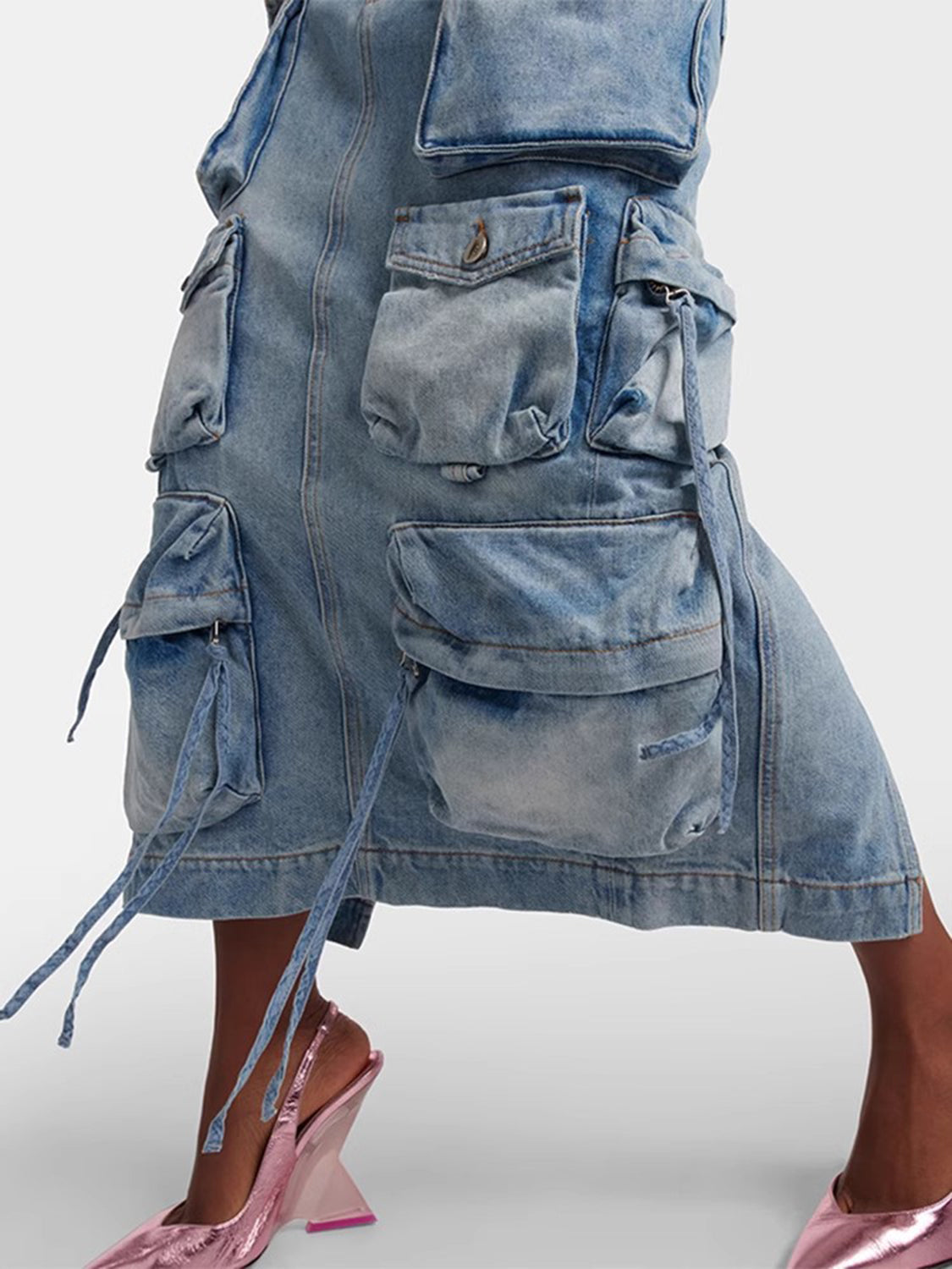 Cargo Chic Denim Skirt