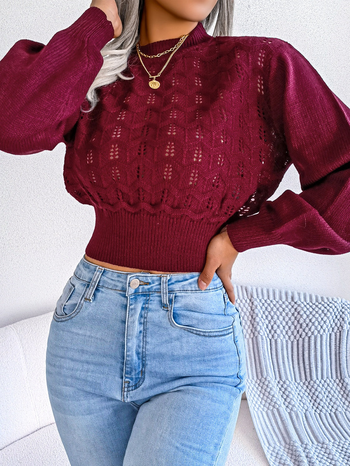 Openwork Charm Sweater