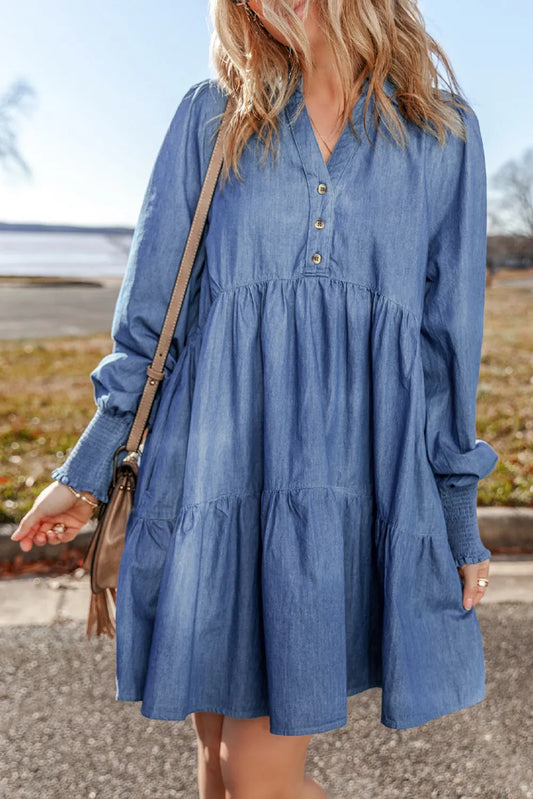 Tiered Bliss Denim Dress