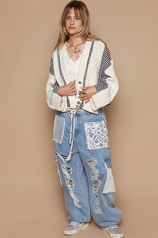 Twist & Check Cardigan