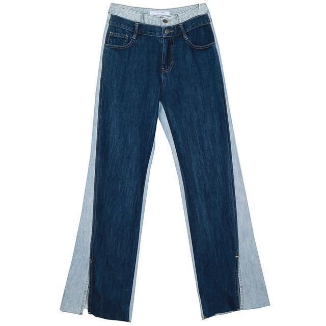 Two Toned Wide Leg Jeans