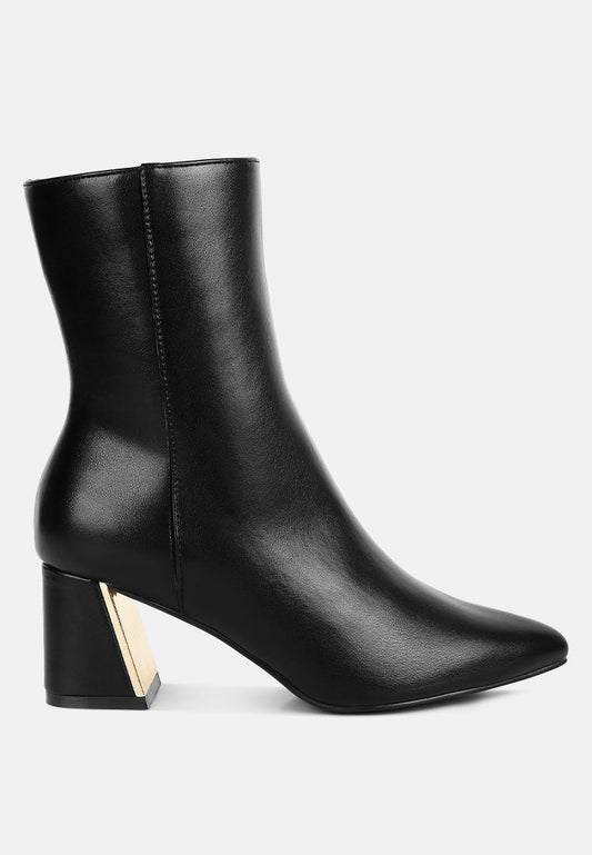 Metallic Accent Ankle Boots